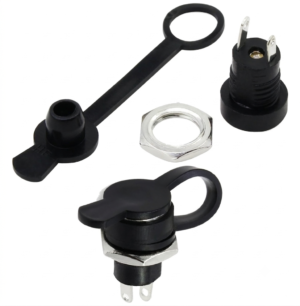 IC-258B DC Jak, Korumalı, 2,1mm, Ø8mm