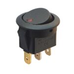 IC-132 Yuvarlak Nokta Işıklı Rocker Anahtar (ON-OFF, 3 Pin, 220V, KCD1-8-101EN)