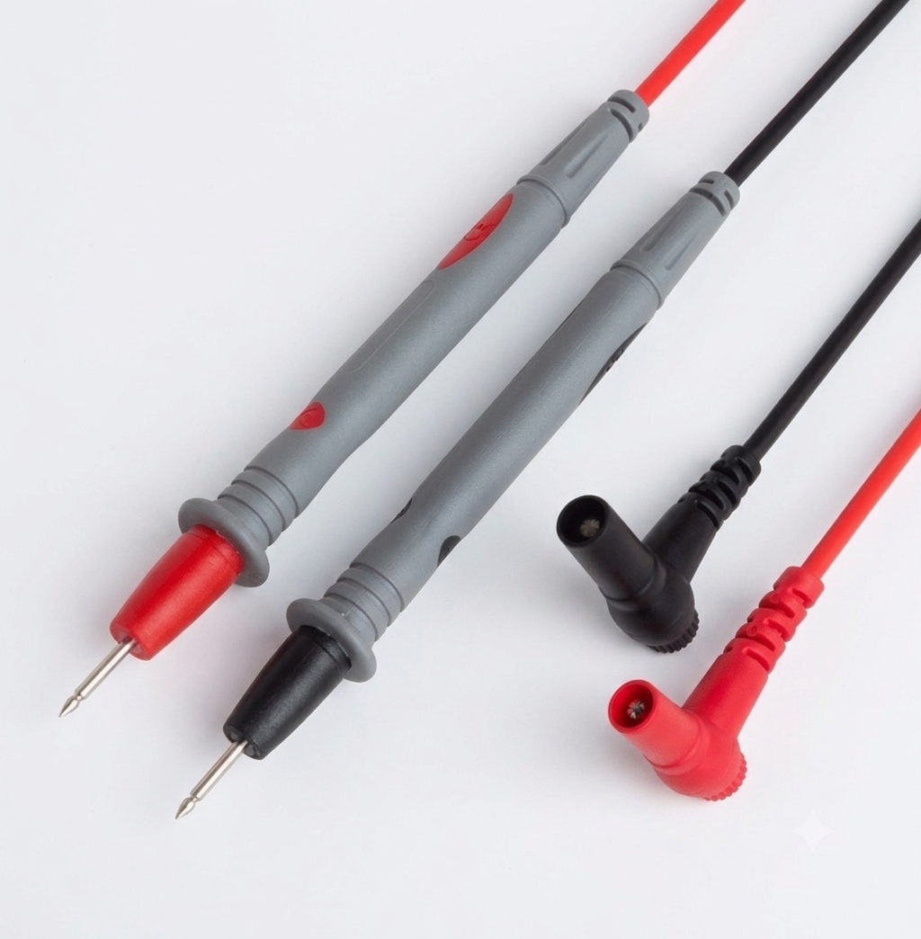 IC-242 Multimetre Test Probu (Açılı Fişli, Kırmızı-Siyah) - Görsel 2