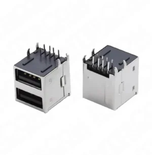 IC-265E USB İkili 2.0 Şase A Tip Dişi 90° Siyah