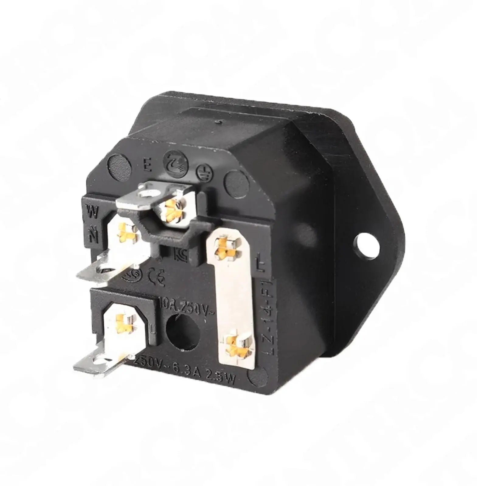 IC-213A C14 Power Soket Erkek Fuseli Kulaksız AS-06