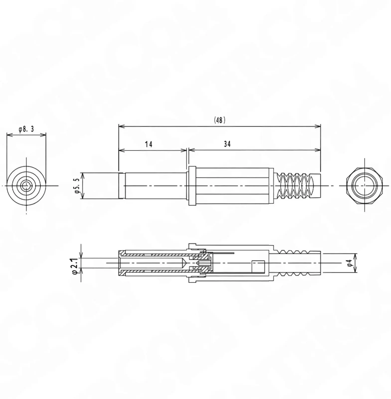 IC-252 DC Jak 2.1mm Uzun