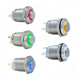 12mm Yaylı Ledli Metal Buton 1NO IP67