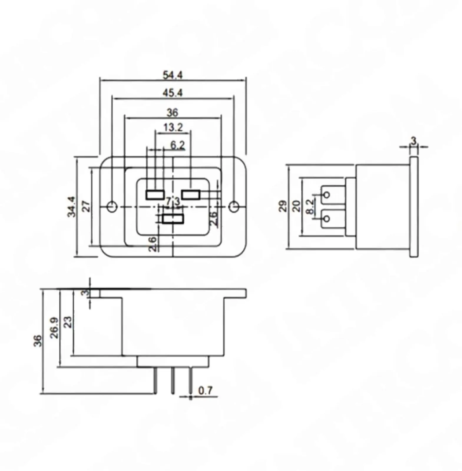 IC-215A2 C19 Power Şase Dişi Kulaklı AC-06A - Görsel 3