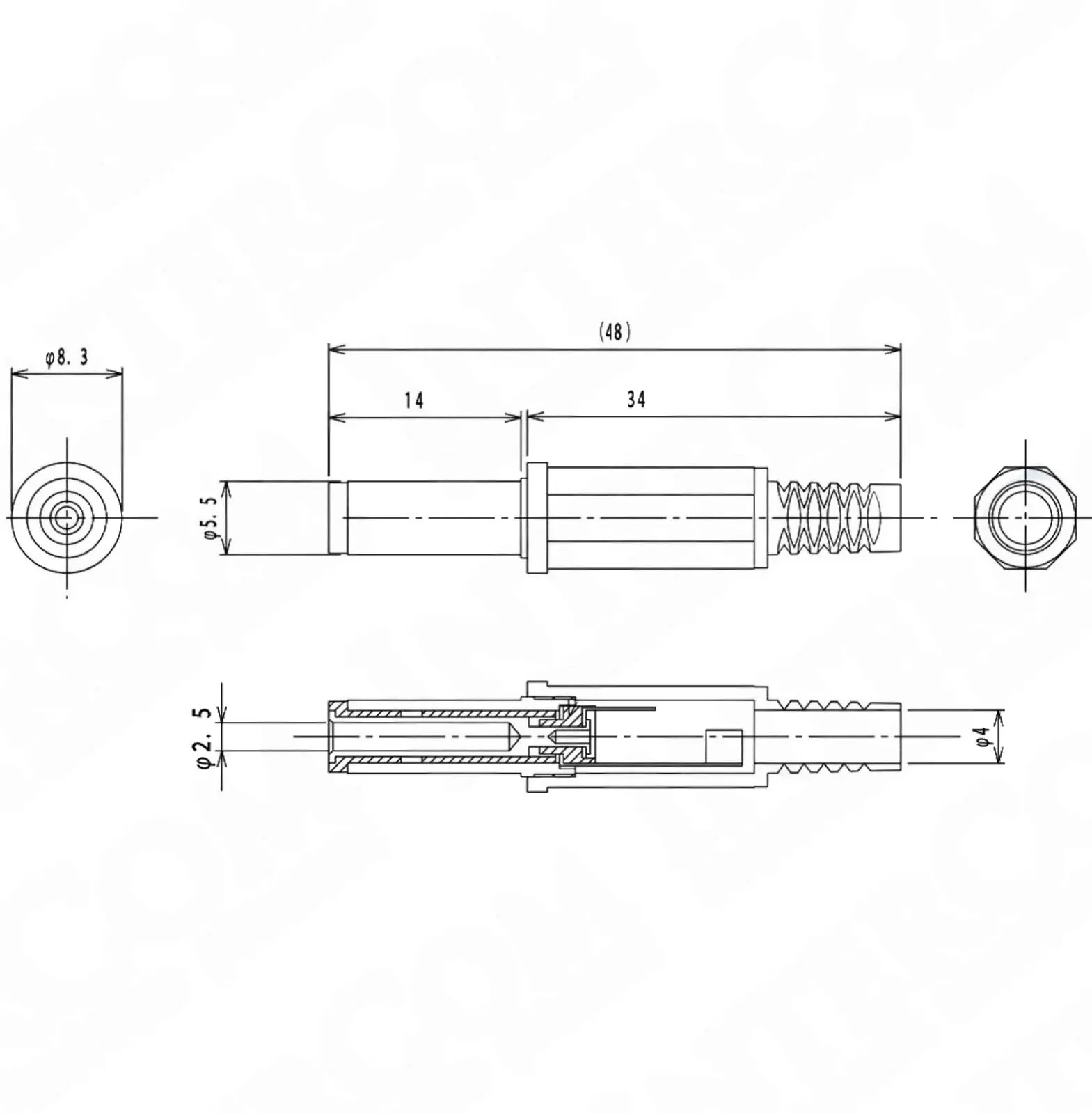 IC-253 DC Jak 2.5mm Uzun - Görsel 3