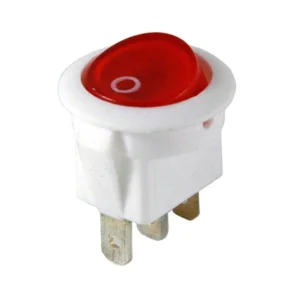 IC-131B Yuvarlak Işıklı Anahtar ON-OFF 3P Beyaz Kasa