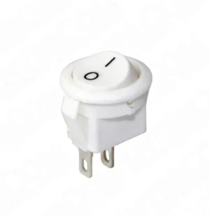 IC-134E Mini Yuvarlak Anahtar Beyaz ON-OFF 2P