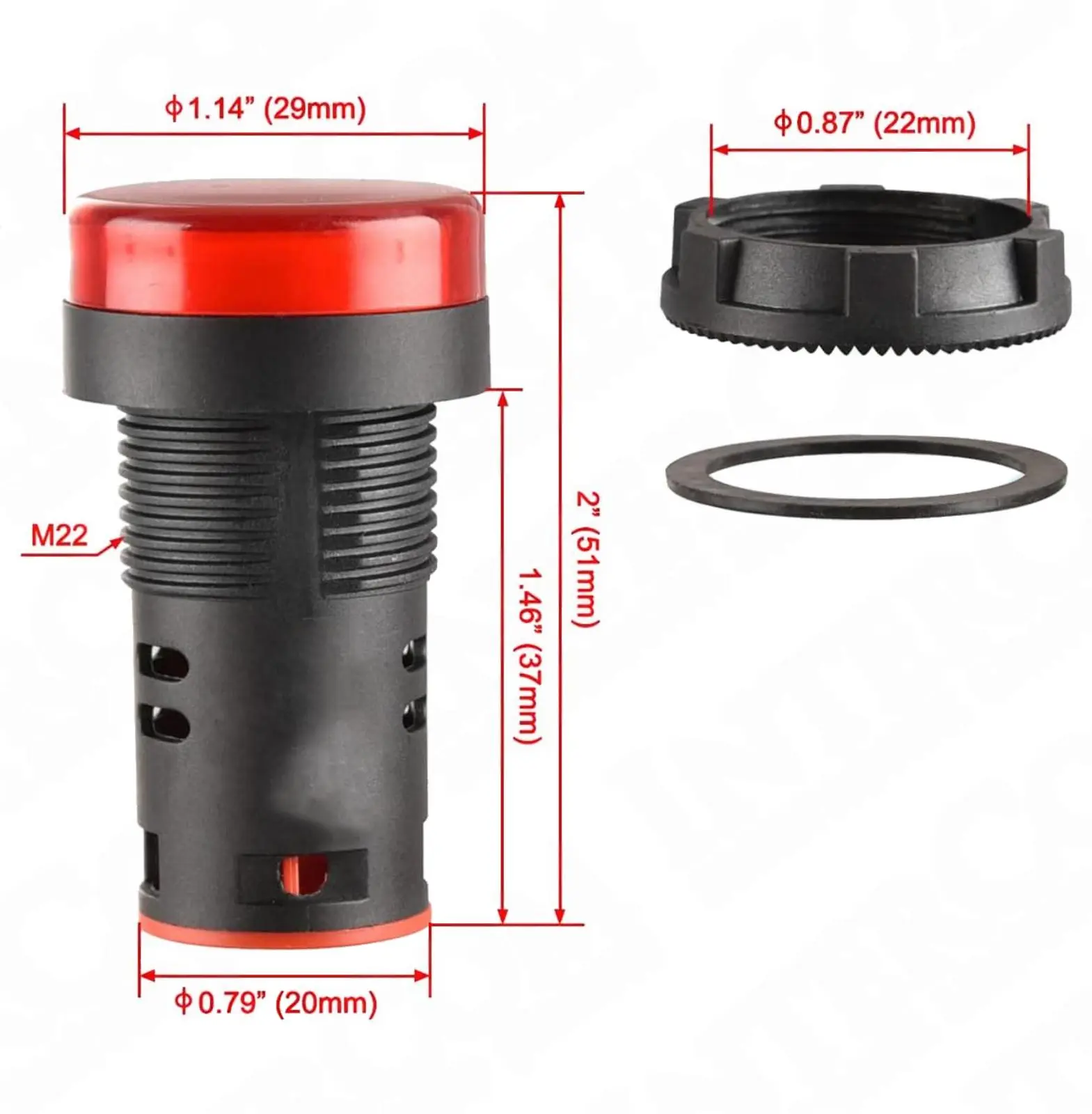AD22-22DS 22MM Sinyal Lambası - Görsel 3