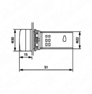 AD22-22V-DC 22mm Dijital Voltmetre