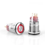 D1 19mm Metal Kalıcılı Buton 12-24V Kırmızı Led