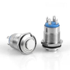 D12-W 12mm Metal Yaylı Buton 12-24V Beyaz Led