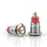 D23 16mm Metal Kalıcılı Buton 12-24V Turuncu Led