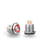 D34 16mm Metal Yaylı Buton 12-24V Kırmızı Led