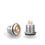 D38 16mm Metal Yaylı Buton 12-24V Turuncu Led