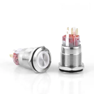D47 19mm Metal Kalıcılı Buton 12-24V Beyaz Led