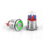 D73 22mm Metal Kalıcılı Buton 12-24V Yeşil Led