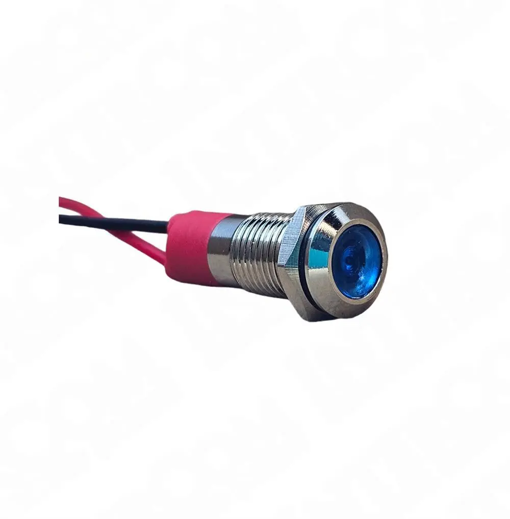 D8S 8MM METAL KABLOLU SİNYAL LAMBASI 12-24V - Görsel 2