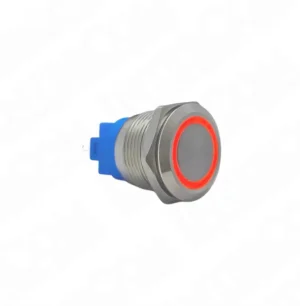 E1 19mm Metal Buton Kalıcılı 12-24V Kırmızı Led 1NO1NC