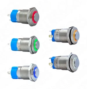 E12A 12mm Metal Işıksız Kalıcılı Buton Çıkık Kafa 1NO IP67