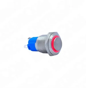 E19 16mm Metal Buton Kalıcılı 12-24V Kırmızı Led 1NO1NC