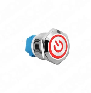 E1T 19mm Metal Buton Kalıcılı 12-24V Kırmızı Led 1NO1NC
