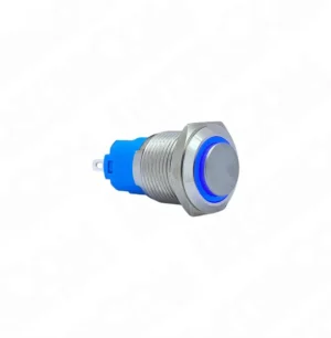 E21 16mm Metal Buton Kalıcılı 12-24V Mavi Led 1NO1NC