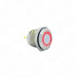 E34 16mm Metal Buton Yaylı 12-24V Kırmızı Led 1NO