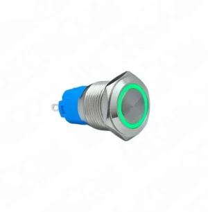 E35-1 16mm Metal Buton Yaylı 12-24V Yeşil Led 1NO1NC