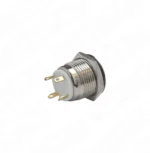 E35 16mm Metal Buton Yaylı 12-24V Yeşil Led 1NO