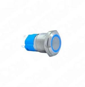 E36-1 16mm Metal Buton Yaylı 12-24V Mavi Led 1NO1NC