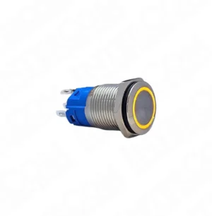 E38-1 16mm Metal Buton Yaylı 12-24V Turuncu Led 1NO1NC