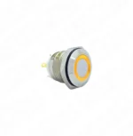 E38 16mm Metal Buton Yaylı 12-24V Turuncu Led 1NO