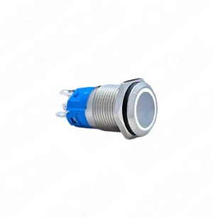 E39-1 16mm Metal Buton Yaylı 12-24V Beyaz Led 1NO1NC