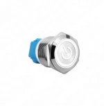 E47T 19mm Metal Buton Kalıcılı 12-24V Beyaz Led 1NO1NC