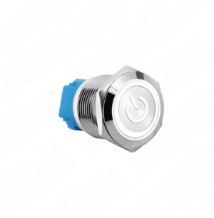 E47T 19mm Metal Buton Kalıcılı 12-24V Beyaz Led 1NO1NC