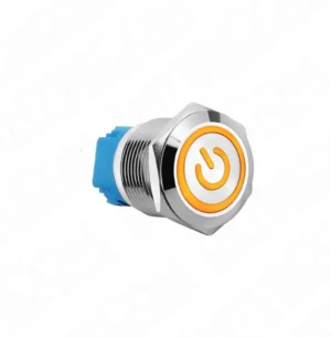 E48T 19mm Metal Buton Kalıcılı 12-24V Turuncu Led 1NO1NC
