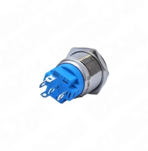 E58 19mm Metal Buton Yaylı 12-24V Yeşil Led 1NO1NC