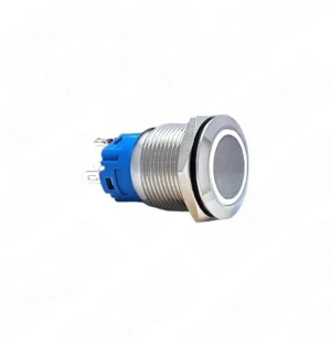 E59 19mm Metal Buton Yaylı 12-24V Beyaz Led 1NO1NC