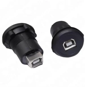 USB-04C-BK 22mm Pano Tip Siyah USB B Dişi Soket