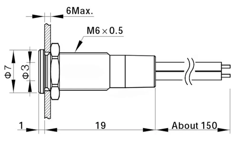 GQ6T-D 6mm Paslanmaz Çelik Kablolu Metal Sinyal 24V - Görsel 2