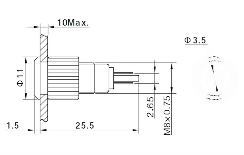 GQ8F-D 8mm Sinyal Lambası IP67 - Görsel 2