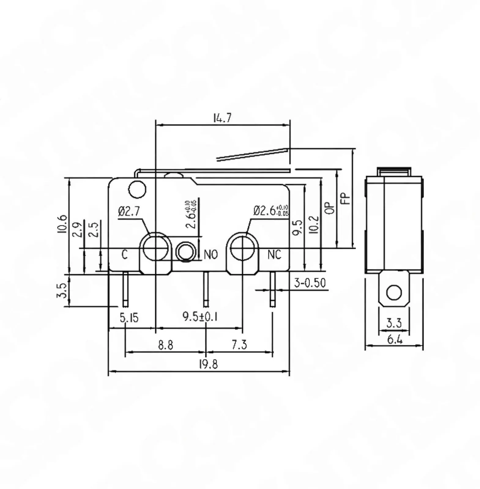 IC-163 Micro Switch Lehim Bacak Paletli KW4-Z2F - Görsel 2
