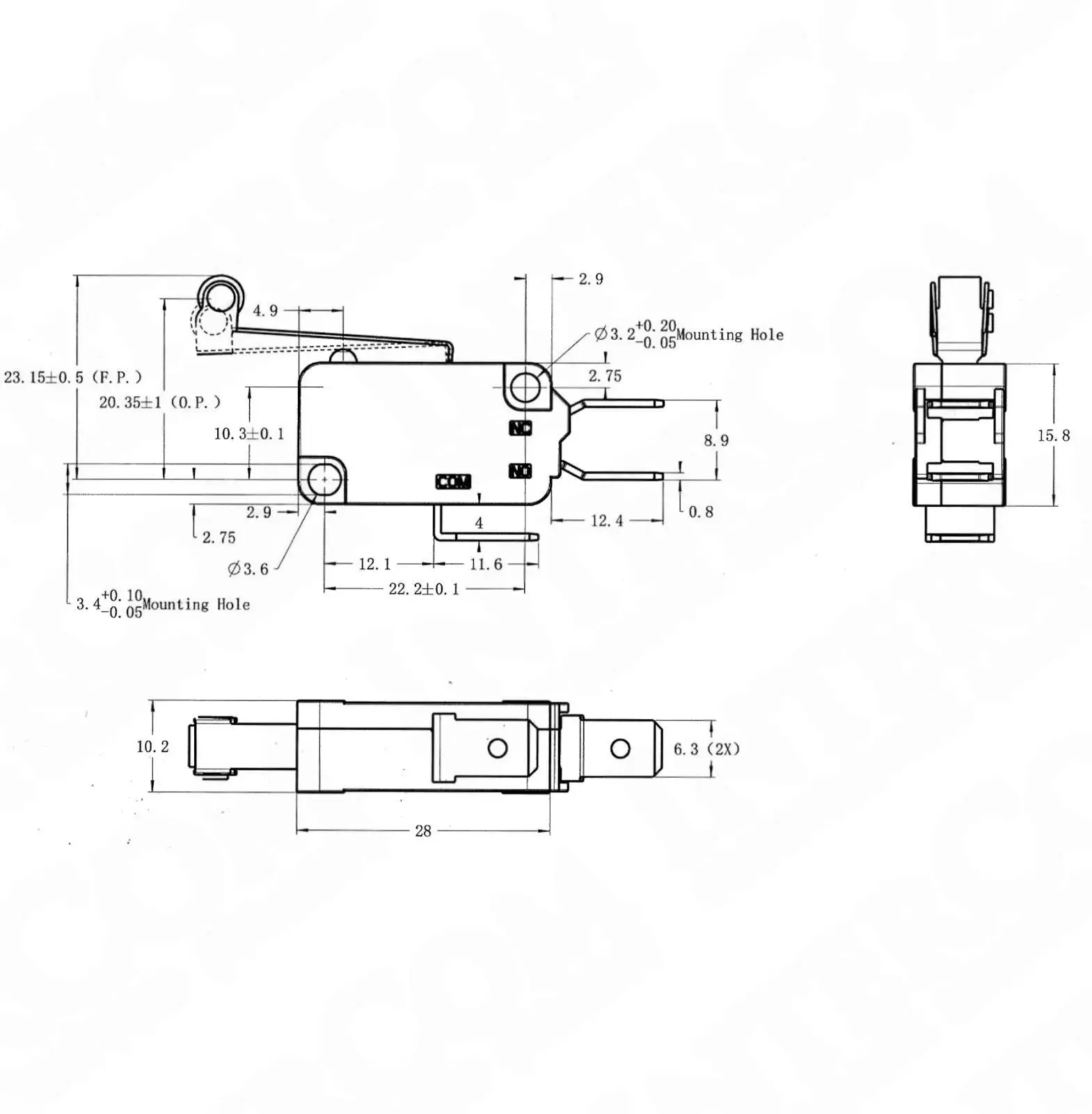 IC-176B Micro Switch Uzun Makara 16A - Görsel 2
