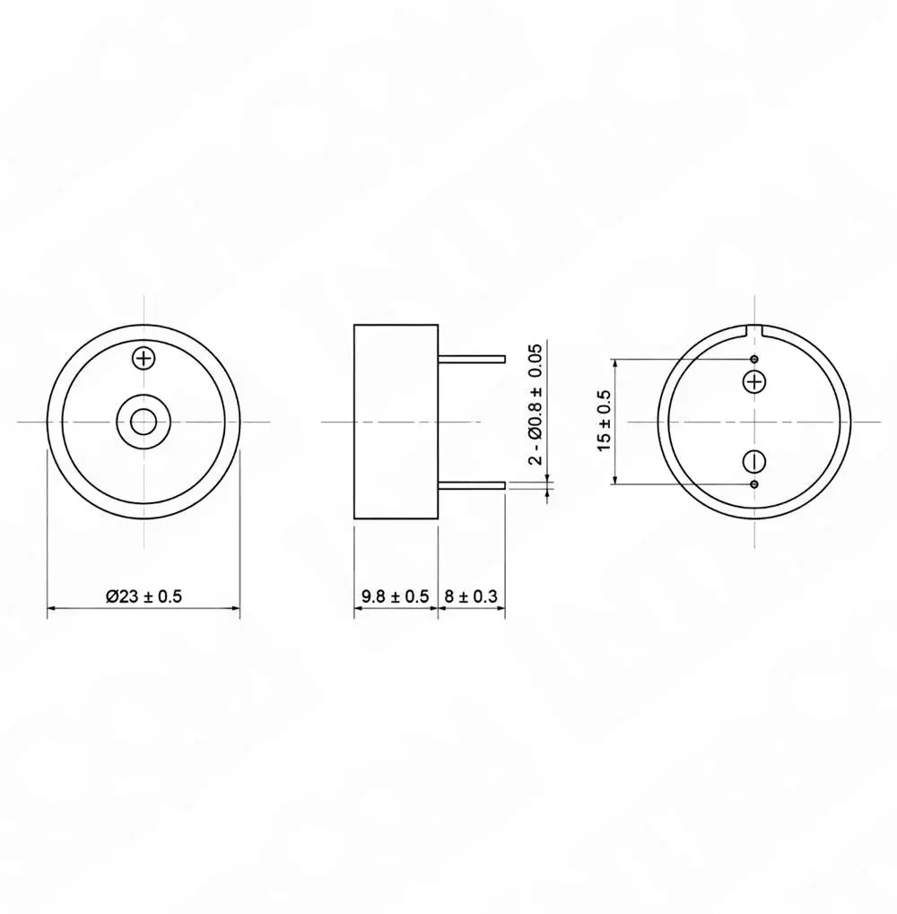 IC-220 Buzzer 12 ~ 24Volt DC 23mm Devreli - Görsel 3