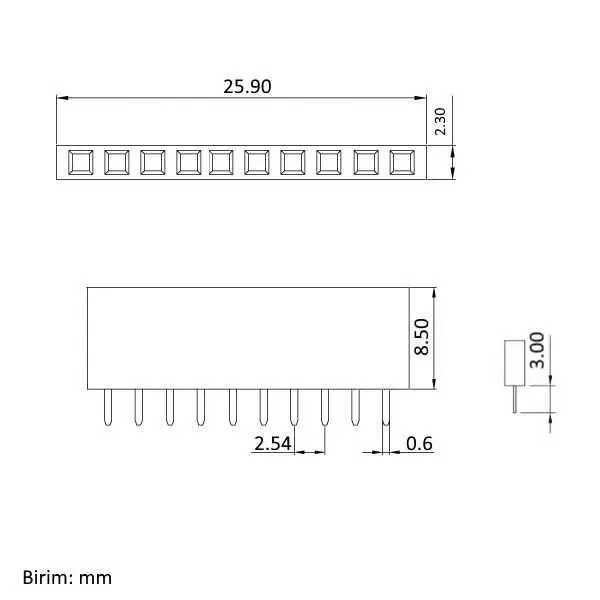 1x10 Pin Dişi Header - Yeşil - Görsel 2